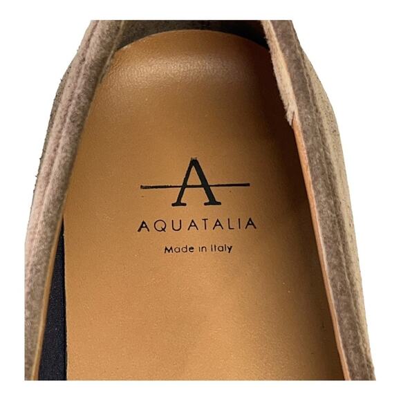 AQUATALIA Taupe Suede Leather Weatherproof Casual Slip On Shoe NEW WITH BOX SZ 5 - Picture 9 of 16